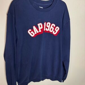 GAP 1969 Navy Crewneck Sweatshirt XXL Fleece Lined Pullover